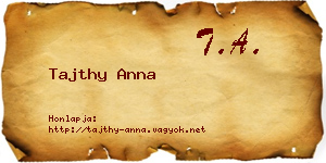 Tajthy Anna névjegykártya